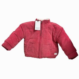 Pink Corduroy Puffer Jacketet